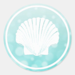 Teal and White Initials wedding Sticker