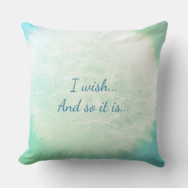 Teal and White inspirational design Cushion (Front)
