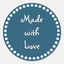 Teal and white made with love sticker