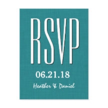 Teal and White Modern RSVP Wedding Response V7