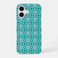 Teal and White Moroccan Zellige Pattern