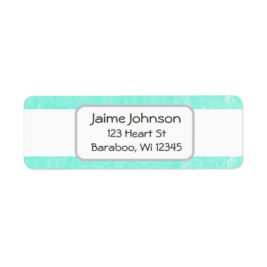 Teal and white Return Address Sticker Return Address Label