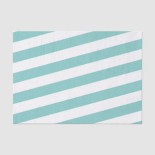 Teal and White Stripes Tissue Paper