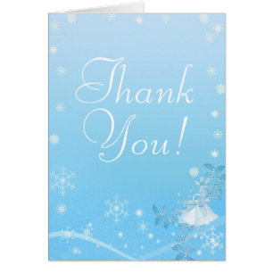 Teal and White Winter Wedding Thank You