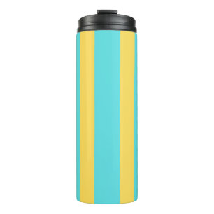 Teal and Yellow Stripes  Thermal Tumbler