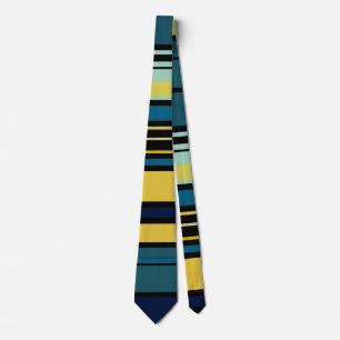 Teal and Yellow Stripes Tie