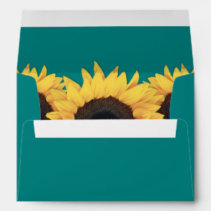 Teal and Yellow Sunflower Envelope