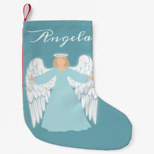 Teal Angel Small Christmas Stocking