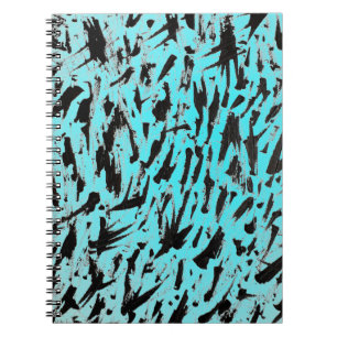 Teal Animal Print Abstract Notebook