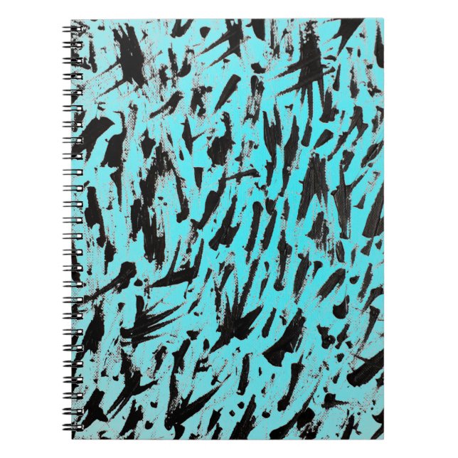 Teal Animal Print Abstract Notebook (Front)