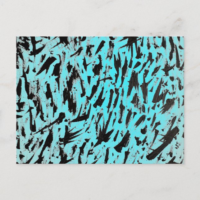 Teal Animal Print Abstract Postcard (Front)