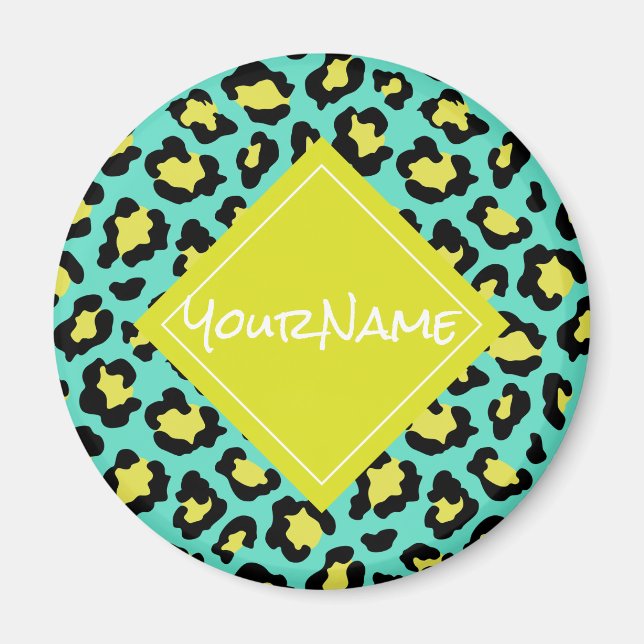 Teal Animal Print Magnet (Front)