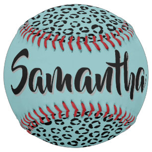 Teal Animal Print (personalise) Softball