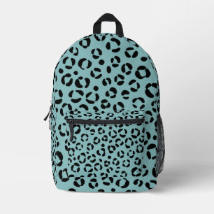Teal Animal Print Printed Backpack
