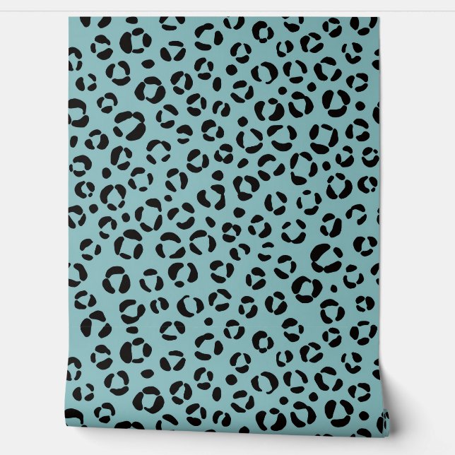 Teal Animal Print Wallpaper (Unrolling)