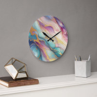 Teal Aqua Blue Purple Pink Gold Marble Art Pattern