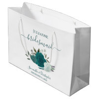 Teal & Aqua Boho Chic Roses Wedding Bridesmaid