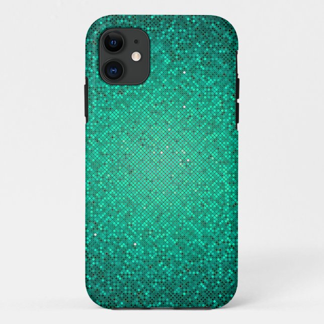Teal Aqua Glitter Sequin iPhone 5 Mate Tough™ Case (Back)
