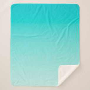 Teal aqua gradient sherpa blanket