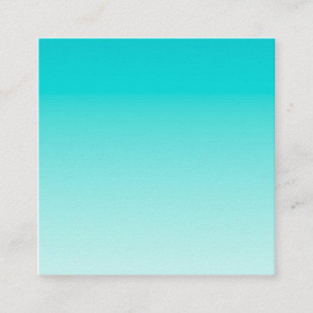 Teal aqua gradient square business card (Front)