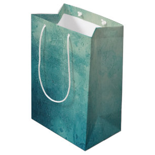 Teal Aqua Green Texture Medium Gift Bag
