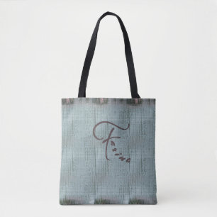 Teal Aqua Mint Pink Blush Earth Tones Woven Canvas Tote Bag