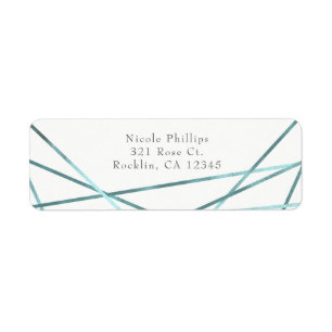 Teal Aqua Modern Geometric Lines Party Invitation