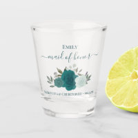 Teal & Aqua Roses Elegant Maid of Honour Wedding