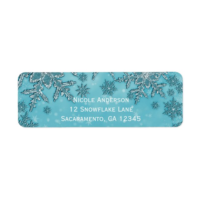 Teal Aqua Snowflakes Winter Wonderland Party (Front)