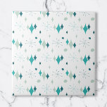 Teal, Aqua Starburst Mid Century Modern Pattern Tile<br><div class="desc">This abstract retro design combines mid-century starburst and modern shapes and reflects retro vintage vibes. Perfect for people who love the retro and vintage aesthetic.</div>