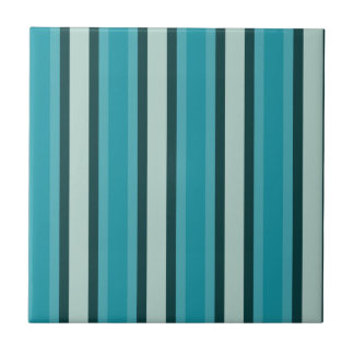 Teal Aqua Striped Decorative Ceramic Wall Tiles