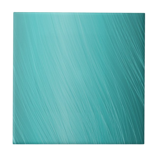 teal, aqua, turquoise, scratched pattern tile (Front)