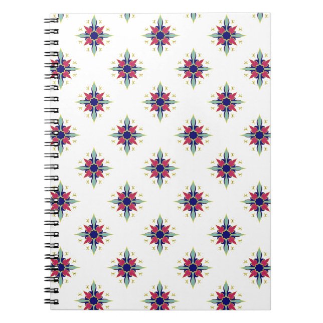 Teal Arabic Patterned Spiral Notebook (Front)