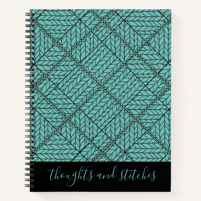 TEAL ARGYLE KNIT 8.5x11 Notebook + Text II (Front)