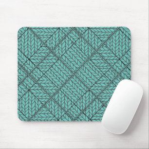 TEAL ARGYLE KNIT Mouse Pad