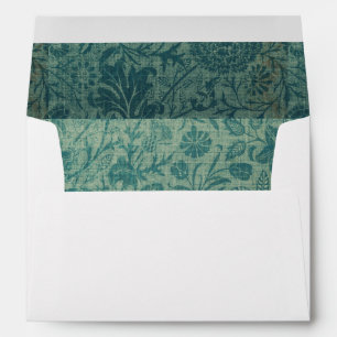 Teal,art nouveau, vintage,floral,pattern,teal,Will Envelope