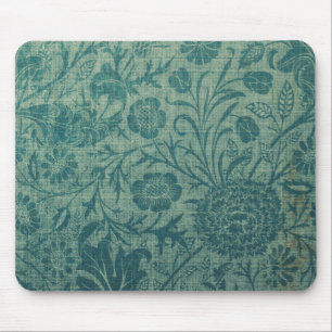 Teal,art nouveau, vintage,floral,pattern,teal,Will Mouse Mat