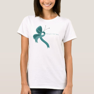Teal Awareness Ribbon Butterfly T-Shirt