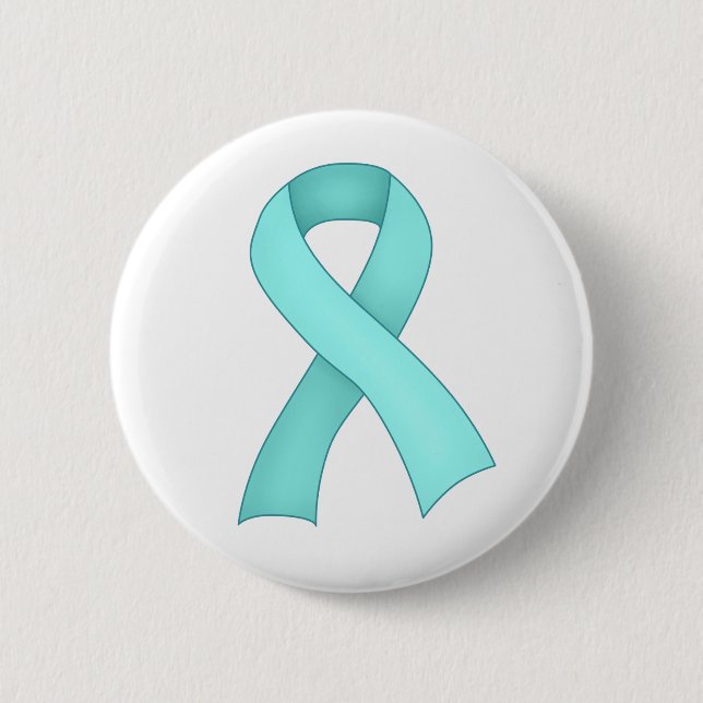 Teal Awareness Ribbon Button 0001 (Front)