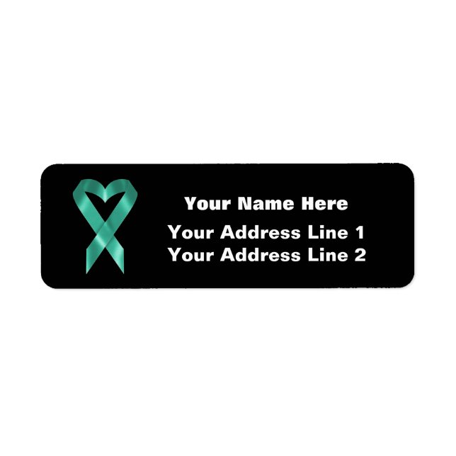 Teal Awareness Ribbon (customisable) (Front)