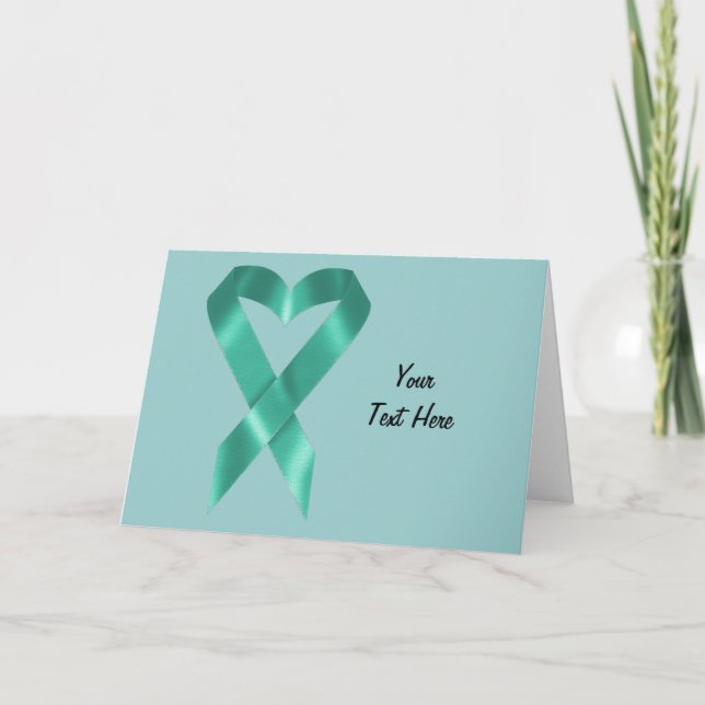 Teal Awareness Ribbon (customisable) Card (Front)