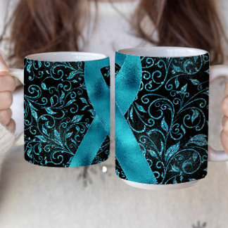 Teal Awareness Ribbon Mug Design