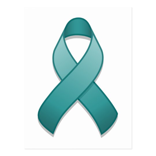 Teal Awareness Ribbon Postcard