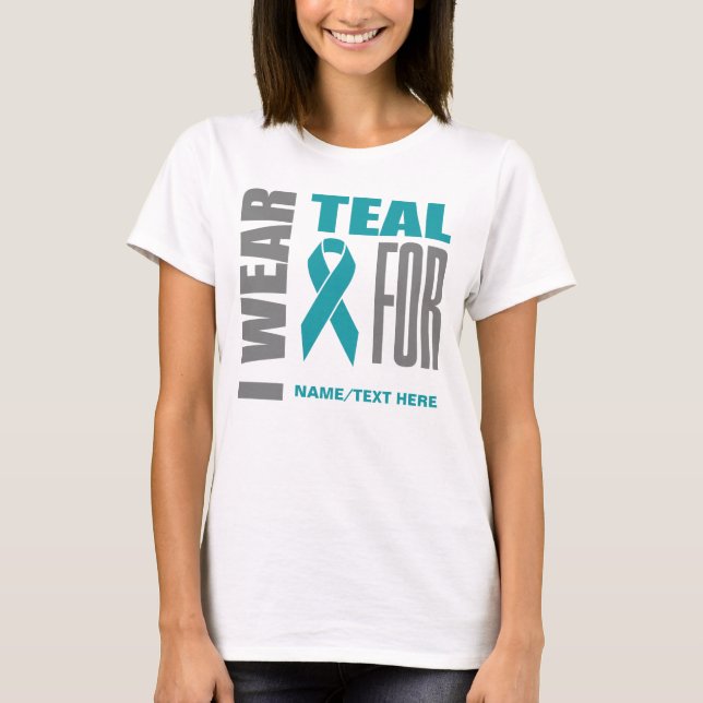 Teal Awareness Ribbon T-Shirt (Front)