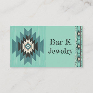 Teal Aztec Standard, 3.5" x 2.0" Business Card