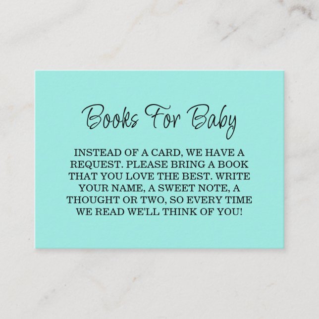 Teal Baby & Co. Baby Shower Enclosure Card (Front)