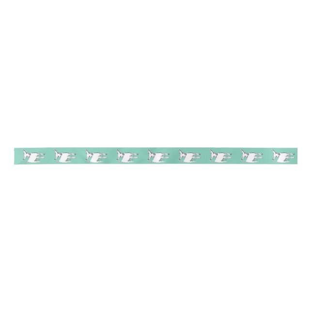 Teal Baby Goats 1.5" Wide Satin Ribbon (Front)