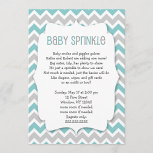 Teal Baby Sprinkle / neutral gender baby shower Invitation