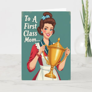 Teal Backdrop Mom Trophy Card