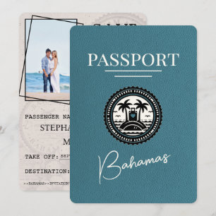 Teal Bahamas Passport Save The Date